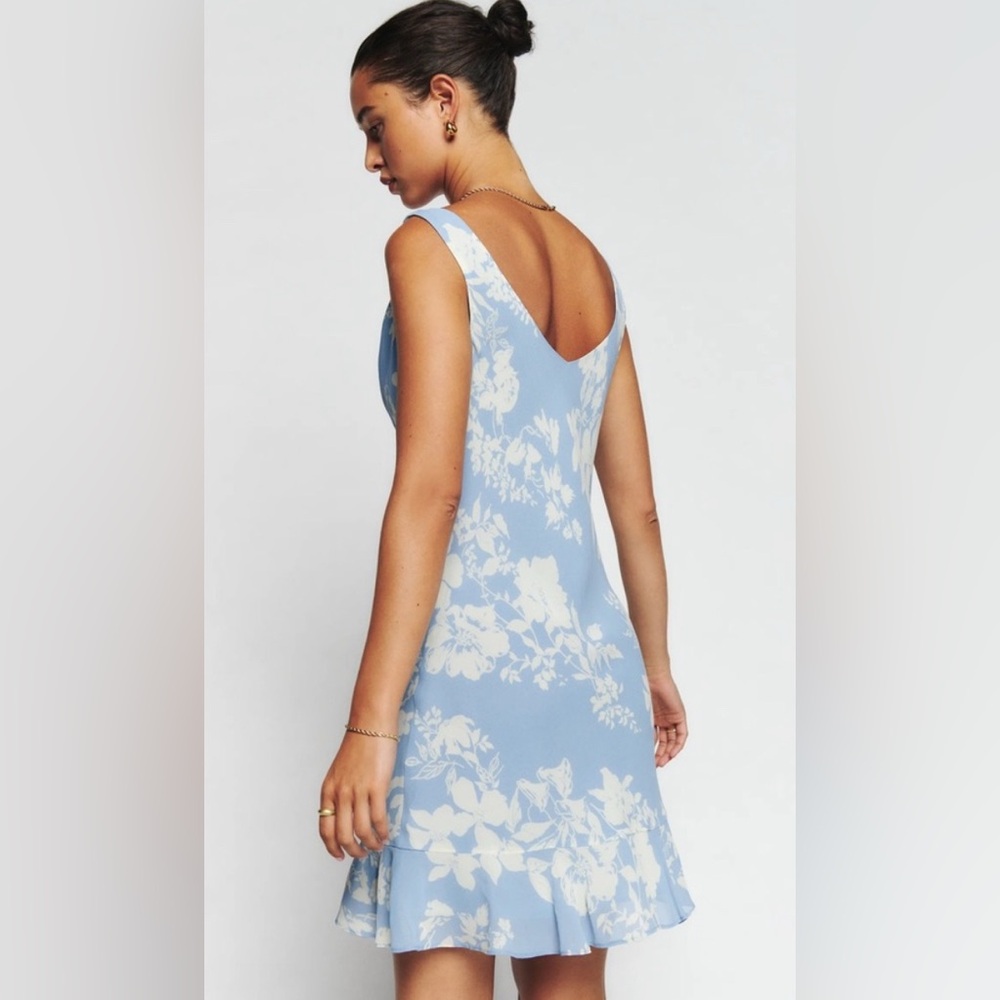 Reformation Rudie Blue Floral Mini Dress - 6 - Picture 3 of 8